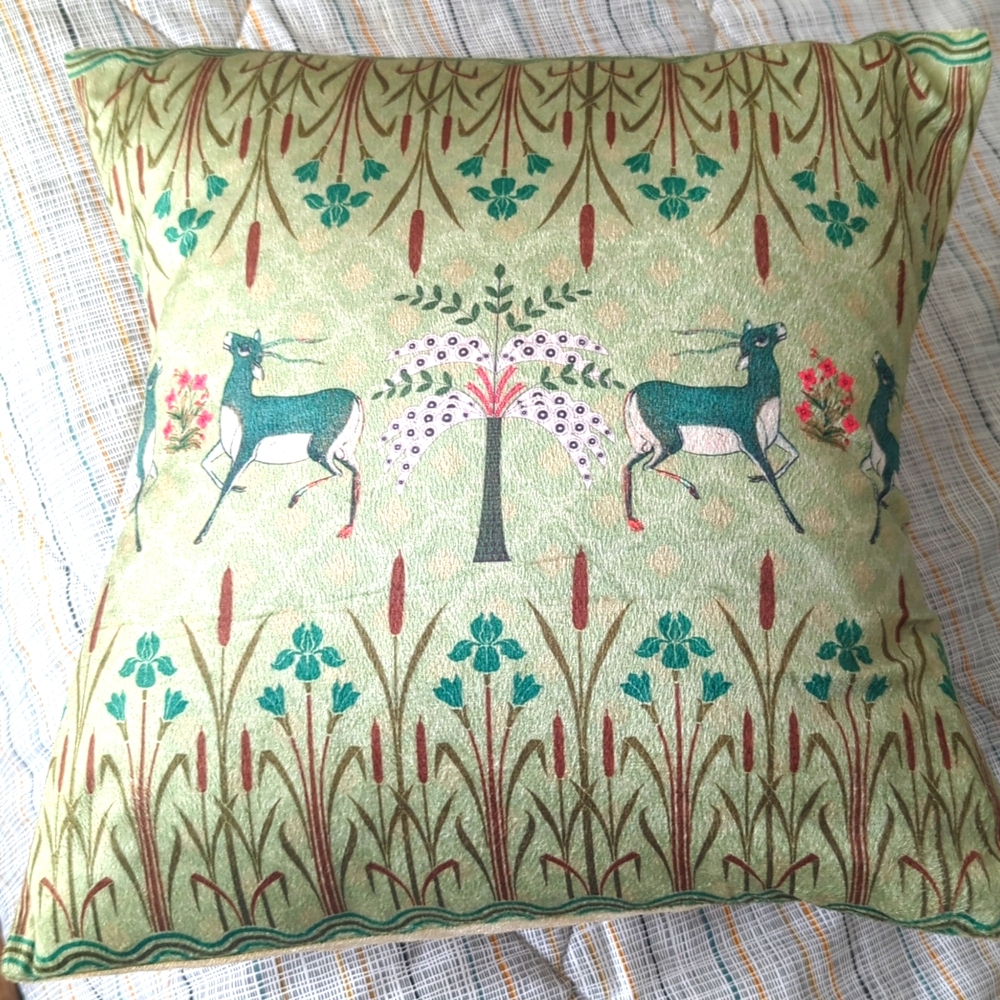 Indian cushion covers with fillers - green